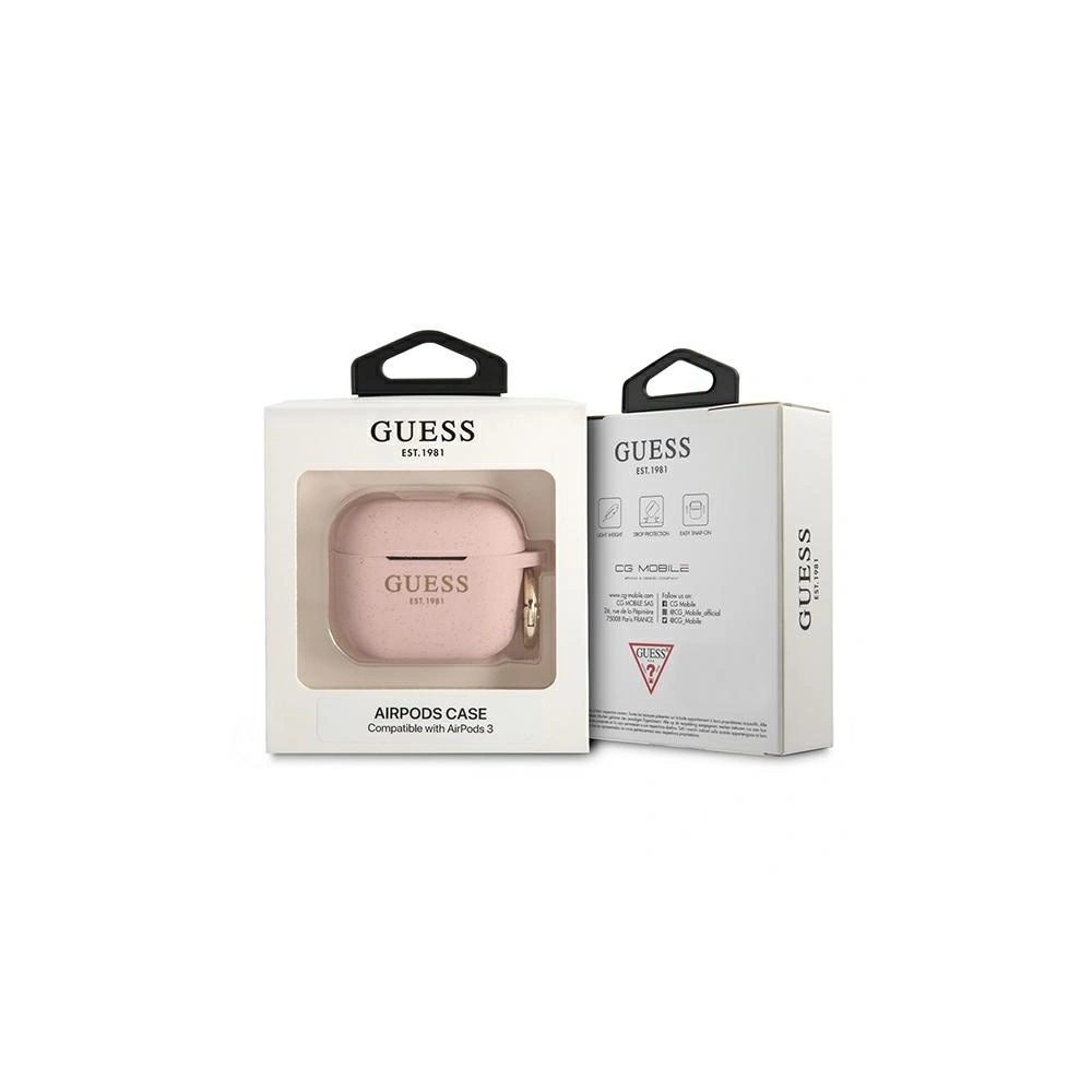 Etui Guess GUA3SGGEP Apple AirPods 3 cover różowy/pink Silicone Glitter