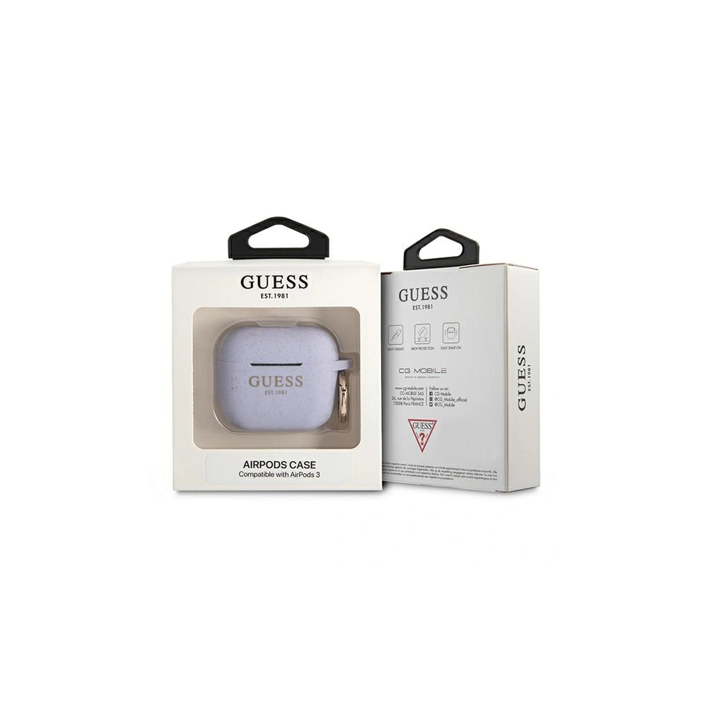 Etui Guess GUA3SGGEU Apple AirPods 3 cover purpurowy/purple Silicone Glitter