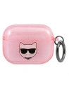 Karl Lagerfeld Apple Tasche KLAPUCHGP AirPods Pro Hülle rosa/rosa Glitter Choupette