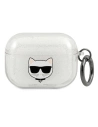 Karl Lagerfeld Apple Tasche KLAPUCHGS AirPods Pro Hülle silber/silber Glitter Choupette