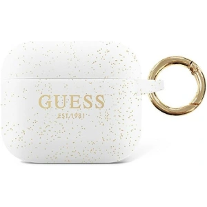 Kup Etui Guess GUAPSGGEH Apple AirPods Pro cover biały/white Silicone Glitter - GUE1111WHT - {ean13} - Sklep Home Screen