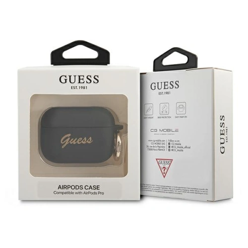 Kup Etui Guess GUAPSSSK pentru Apple AirPods Pro, negru/silicon vintage script - GUE1116BLK - {ean13} - Sklep Home Screen