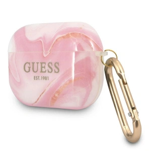 Etui Guess GUAPUNMP Apple AirPods Pro cover różowy/pink Marble Collection