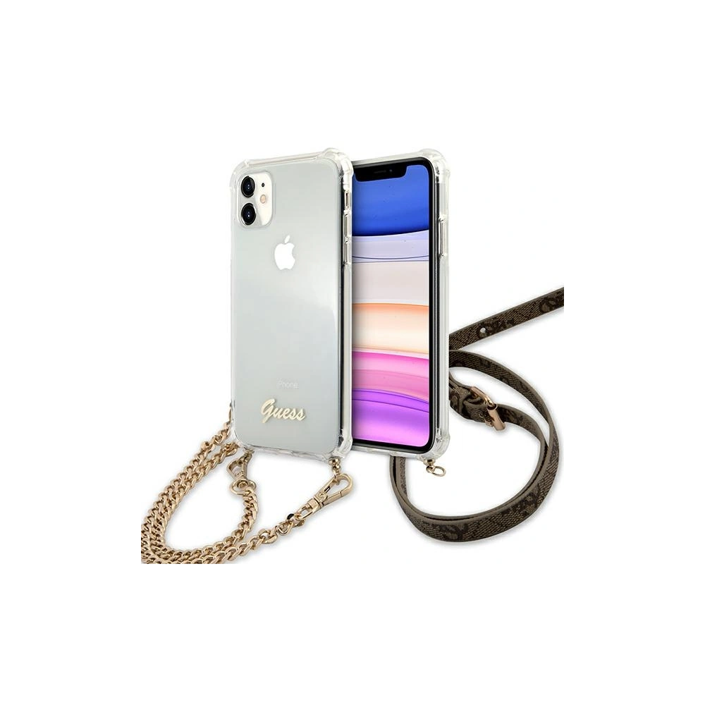 Etui Guess GUHCN61KC4GSGO Apple iPhone 11 Transparent hardcase 4G Gold Chain