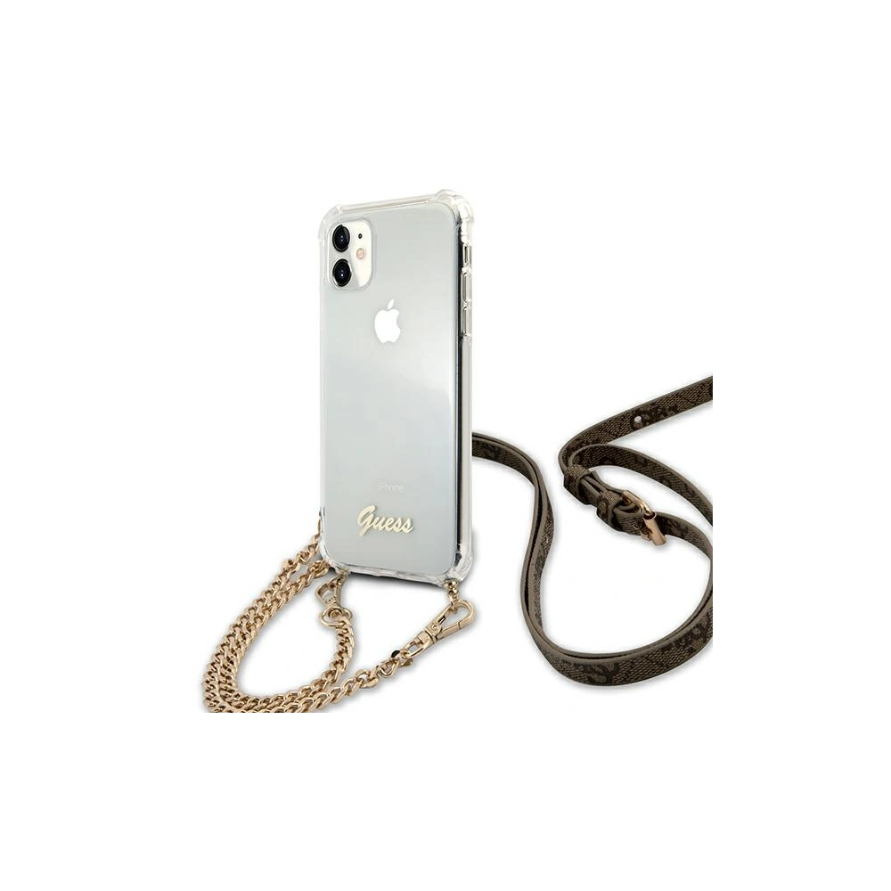 Etui Guess GUHCN61KC4GSGO Apple iPhone 11 Transparent hardcase 4G Gold Chain
