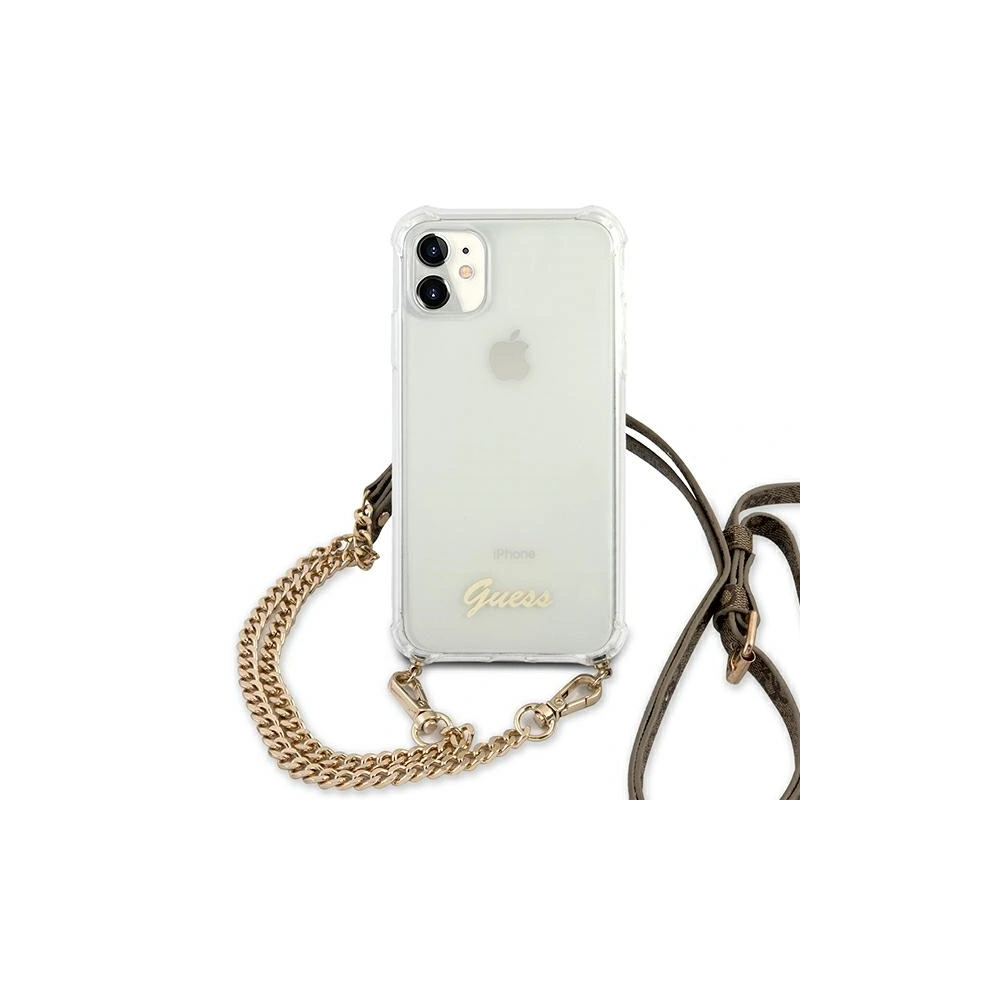 Etui Guess GUHCN61KC4GSGO Apple iPhone 11 Transparent hardcase 4G Gold Chain