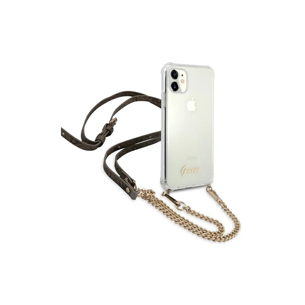 Etui Guess GUHCN61KC4GSGO Apple iPhone 11 Transparent hardcase 4G Gold Chain