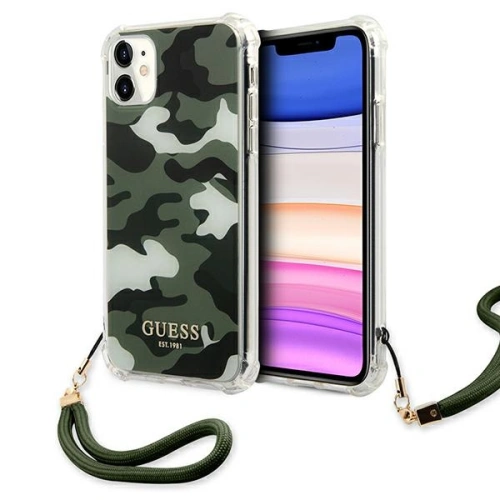 Kup Etui Guess GUHCN61KSARKA Apple iPhone 11 verde/khaki hardcase Camo Collection - GUE1130GRN - {ean13} - Sklep Home Screen