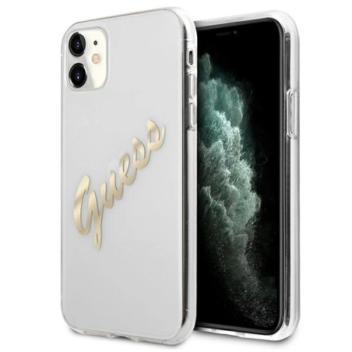 Kup Etui Guess GUHCN61KTRSVGO Apple iPhone 11 Transparentní tvrdý kryt Vintage Script Gold - GUE1132CL - {ean13} - Sklep Home Screen
