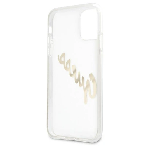 Buy Guess GUHCN61KTRSVGO Apple iPhone 11 Transparent hardcase Vintage Script Gold - GUE1132CL - {ean13} - Home Screen Store Europe