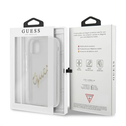 Kup Etui Guess GUHCN61KTRSVGO Apple iPhone 11 Transparentní tvrdý kryt Vintage Script Gold - GUE1132CL - {ean13} - Sklep Home Screen