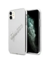 Guess GUHCN61KTRSVSI Apple iPhone 11 Transparent hardcase Vintage Script Silver