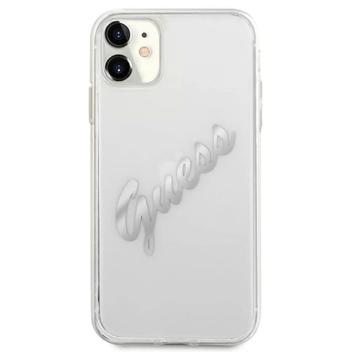 Buy Guess GUHCN61KTRSVSI Apple iPhone 11 Transparent hardcase Vintage Script Silver - GUE1133CL - {ean13} - Home Screen Store Europe