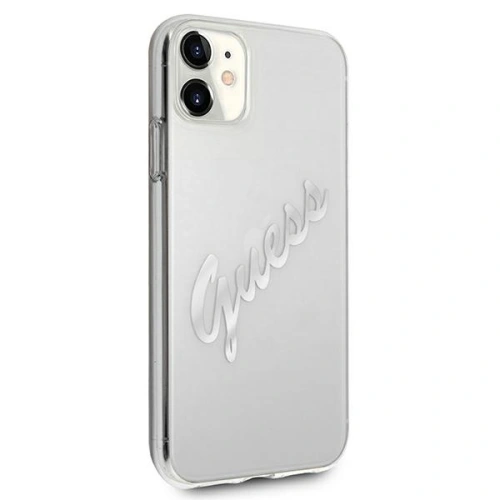 Buy Guess GUHCN61KTRSVSI Apple iPhone 11 Transparent hardcase Vintage Script Silver - GUE1133CL - {ean13} - Home Screen Store Europe