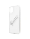 Buy Guess GUHCN61KTRSVSI Apple iPhone 11 Transparent hardcase Vintage Script Silver - GUE1133CL - {ean13} - Home Screen Store Europe
