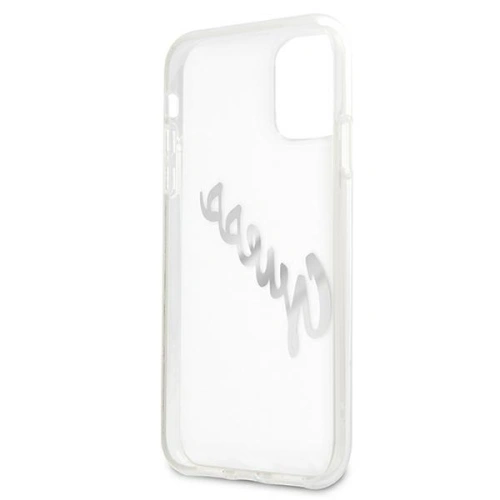 Buy Guess GUHCN61KTRSVSI Apple iPhone 11 Transparent hardcase Vintage Script Silver - GUE1133CL - {ean13} - Home Screen Store Europe