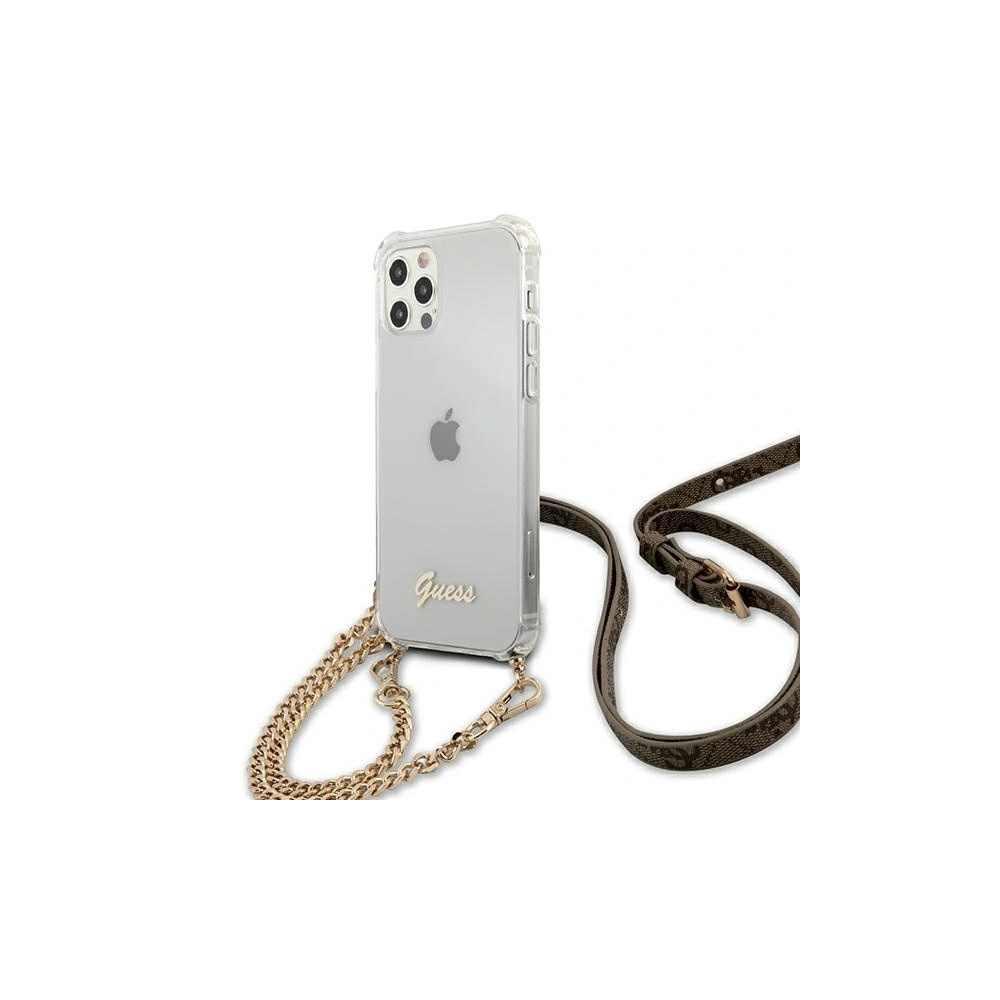 Etui Guess GUHCP12LKC4GSGO Apple iPhone 12 Pro Max Transparent hardcase 4G Gold Chain
