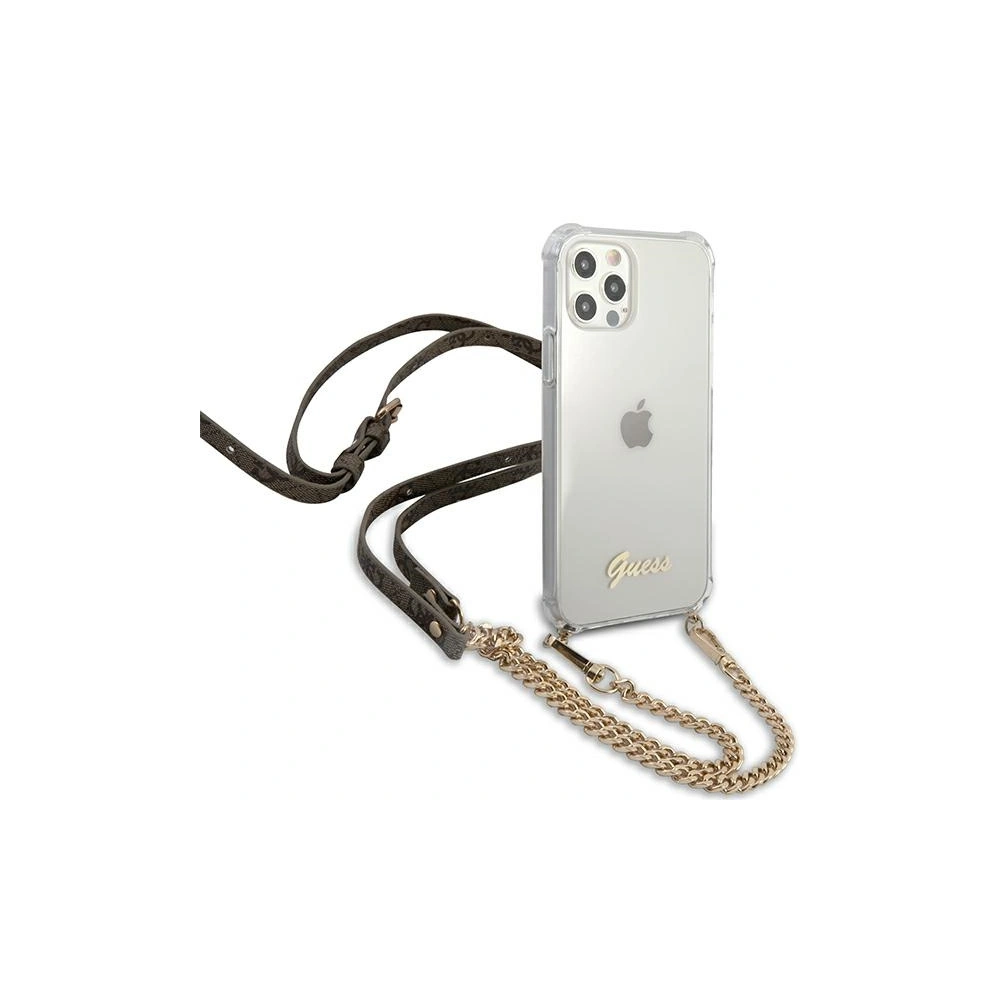 Etui Guess GUHCP12LKC4GSGO Apple iPhone 12 Pro Max Transparent hardcase 4G Gold Chain