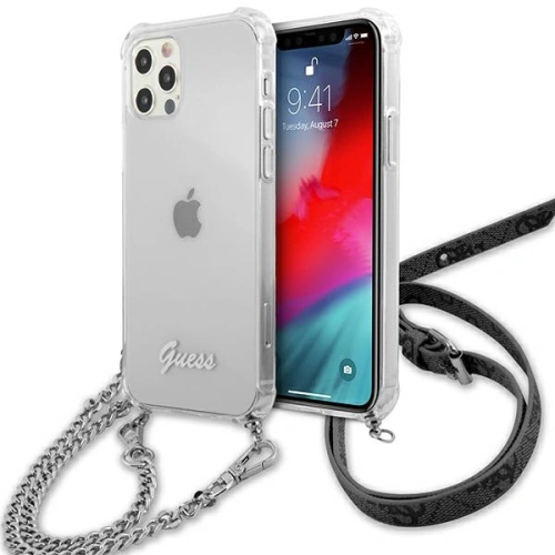 Kup Guess Apple Tasche GUHCP12LKC4GSSI iPhone 12 Pro Max Transparentes Hartschalengehäuse 4G Silberne Kette - GUE1135CL - {ean13} - Sklep Home Screen