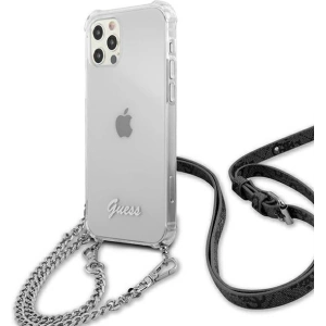 Buy Guess GUHCP12LKC4GSSI Apple iPhone 12 Pro Max Transparent hardcase 4G Silver Chain - GUE1135CL - {ean13} - Home Screen Store Europe