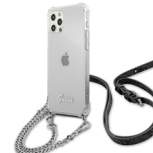 Kup Guess Apple Tasche GUHCP12LKC4GSSI iPhone 12 Pro Max Transparentes Hartschalengehäuse 4G Silberne Kette - GUE1135CL - {ean13} - Sklep Home Screen