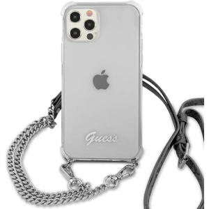 Buy Guess GUHCP12LKC4GSSI Apple iPhone 12 Pro Max Transparent hardcase 4G Silver Chain - GUE1135CL - {ean13} - Home Screen Store Europe