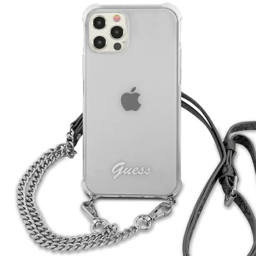 Buy Guess GUHCP12LKC4GSSI Apple iPhone 12 Pro Max Transparent hardcase 4G Silver Chain - GUE1135CL - {ean13} - Home Screen Store Europe