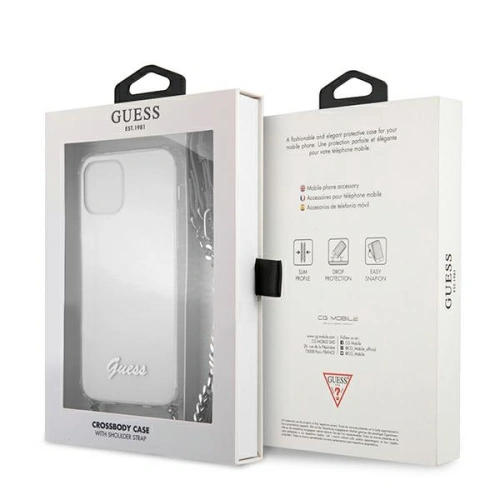 Buy Guess GUHCP12LKC4GSSI Apple iPhone 12 Pro Max Transparent hardcase 4G Silver Chain - GUE1135CL - {ean13} - Home Screen Store Europe