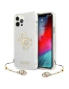 Etui Guess GUHCP12LKS4GGO Apple iPhone 12 Pro Max Transparentní tvrdý kryt 4G Gold Charms Collection
