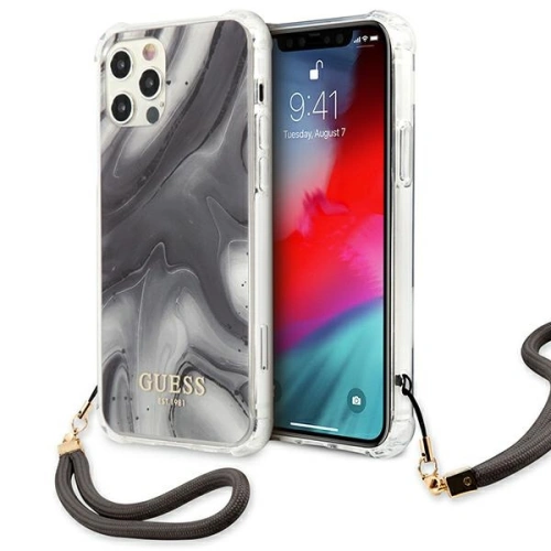 Kup Etui Guess GUHCP12LKSMAGR Apple iPhone 12 Pro Max gri/grey hardcase Marble Collection - GUE1141GRY - {ean13} - Sklep Home Screen