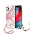 Guess GUHCP12LKSMAPI Apple iPhone 12 Pro Max pink hardcase Marble Collection