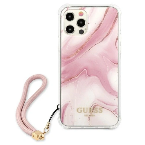Buy Guess GUHCP12LKSMAPI Apple iPhone 12 Pro Max pink hardcase Marble Collection - GUE1142PNK - {ean13} - Home Screen Store Europe