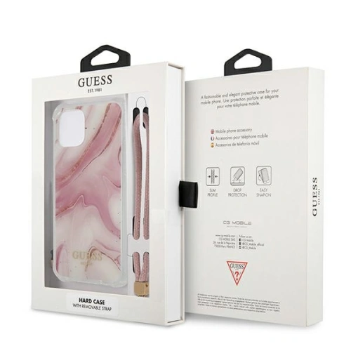 Buy Guess GUHCP12LKSMAPI Apple iPhone 12 Pro Max pink hardcase Marble Collection - GUE1142PNK - {ean13} - Home Screen Store Europe
