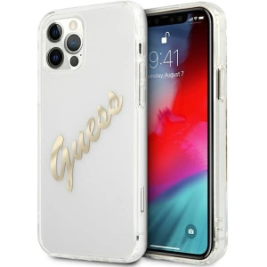 Kup Etui Guess GUHCP12LKTRSVGO Apple iPhone 12 Pro Max Transparent hardcase Vintage Script Gold - GUE1143CL - {ean13} - Sklep Home Screen