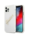 Guess GUHCP12LKTRSVGO Apple iPhone 12 Pro Max Transparent hardcase Vintage Script Gold