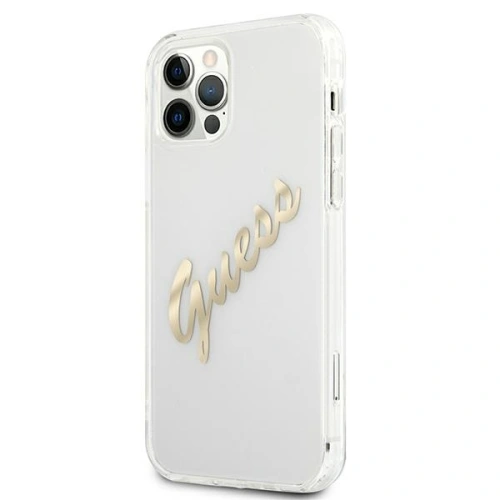 Kup Etui Guess GUHCP12LKTRSVGO Apple iPhone 12 Pro Max Transparent hardcase Vintage Script Gold - GUE1143CL - {ean13} - Sklep Home Screen