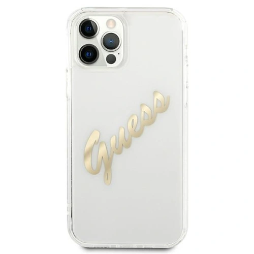 Kup Etui Guess GUHCP12LKTRSVGO Apple iPhone 12 Pro Max Transparent hardcase Vintage Script Gold - GUE1143CL - {ean13} - Sklep Home Screen