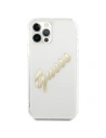 Kup Etui Guess GUHCP12LKTRSVGO Apple iPhone 12 Pro Max Transparent hardcase Vintage Script Gold - GUE1143CL - {ean13} - Sklep Home Screen