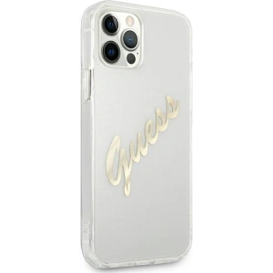 Buy Guess GUHCP12LKTRSVGO Apple iPhone 12 Pro Max Transparent hardcase Vintage Script Gold - GUE1143CL - {ean13} - Home Screen Store Europe