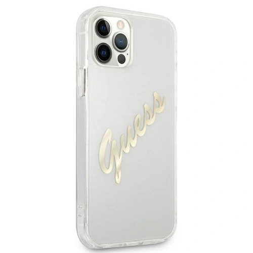Kup Etui Guess GUHCP12LKTRSVGO Apple iPhone 12 Pro Max Transparent hardcase Vintage Script Gold - GUE1143CL - {ean13} - Sklep Home Screen