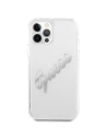 Kup Etui Guess GUHCP12LKTRSVSI Apple iPhone 12 Pro Max Transparent hardcase Vintage Script Silver - GUE1144CL - {ean13} - Sklep Home Screen