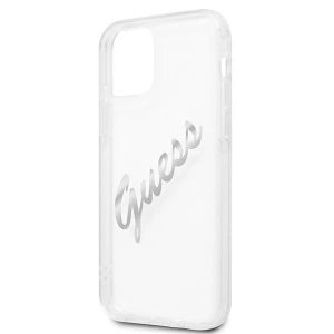 Buy Guess GUHCP12LKTRSVSI Apple iPhone 12 Pro Max Transparent hardcase Vintage Script Silver - GUE1144CL - {ean13} - Home Screen Store Europe