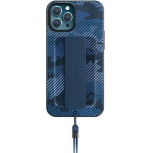 Etui UNIQ Heldro Apple iPhone 12/12 Pro modrý moro/marine camo Antimikrobiální