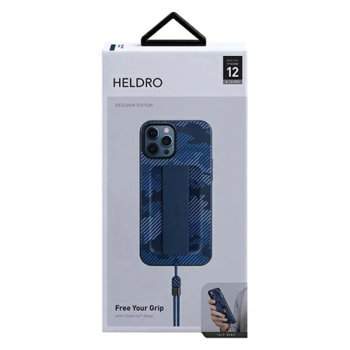 Kup Apple UNIQ Heldro Tasche iPhone 12/12 Pro blau marokko/marine camo Antimikrobiell - UNIQ393MARCAM - {ean13} - Sklep Home Screen