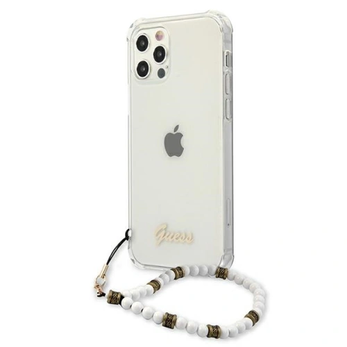 Kup Guess Apple Tasche GUHCP12MKPSWH iPhone 12/12 Pro Transparentes Hartschalenetui Weiß Perle - GUE1151CL - {ean13} - Sklep Home Screen