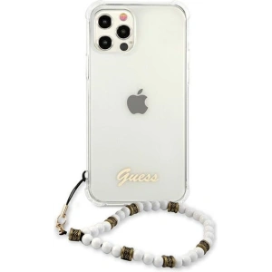 Kup Etui Guess GUHCP12MKPSWH Apple iPhone 12/12 Pro Átlátszó kemény tok Fehér gyöngy - GUE1151CL - {ean13} - Sklep Home Screen