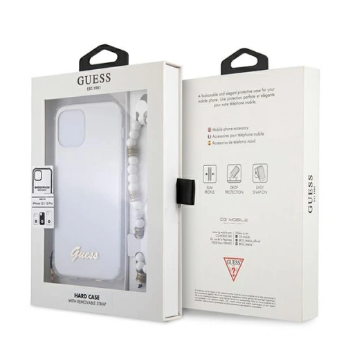 Buy Guess GUHCP12MKPSWH Apple iPhone 12/12 Pro Transparent hardcase White Pearl - GUE1151CL - {ean13} - Home Screen Store Europe