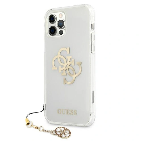Buy Guess GUHCP12MKS4GGO Apple iPhone 12/12 Pro Transparent hardcase 4G Gold Charms Collection - GUE1152CL - {ean13} - Home Screen Store Europe