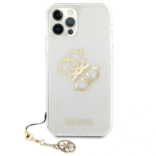 Buy Guess GUHCP12MKS4GGO Apple iPhone 12/12 Pro Transparent hardcase 4G Gold Charms Collection - GUE1152CL - {ean13} - Home Screen Store Europe