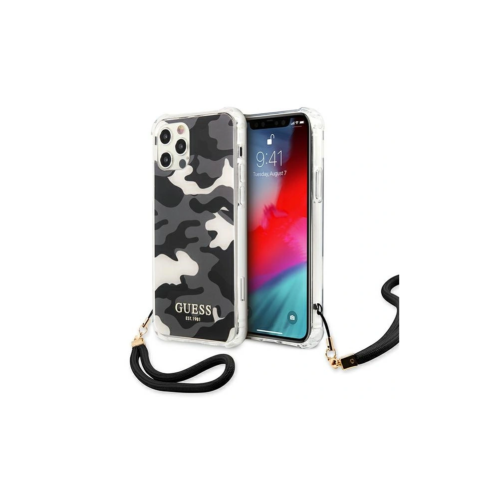 Etui Guess GUHCP12MKSARBK Apple iPhone 12/12 Pro czarny/black hardcase Camo Collection